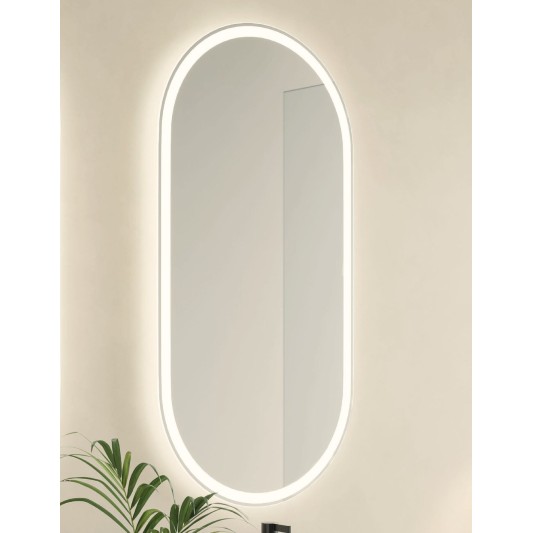 Espejo LED ovalado Eros de Manillons Torrent 50x100 cm Básico o Plus