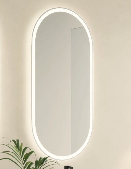 Espejo LED ovalado Eros de Manillons Torrent 50x100 cm Básico o Plus