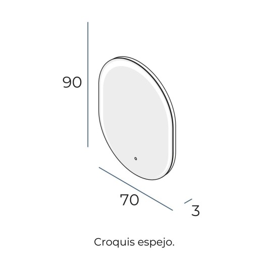 Espejo LED orgánico Circus de Manillons Torrent 70-140 cm con antivaho