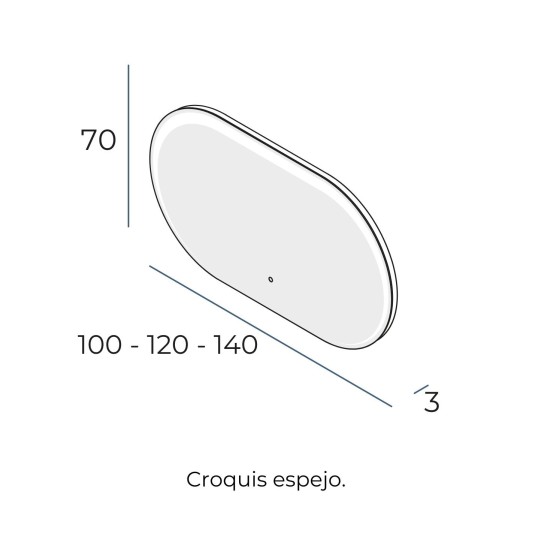 Espejo LED orgánico Circus de Manillons Torrent 70-140 cm con antivaho