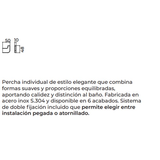 Percha individual de baño cromo Nova de Medimex CAN007-01 2