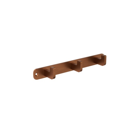 Percha triple de baño oro rosa cepillado Nova de Medimex CAN007-02/ORC