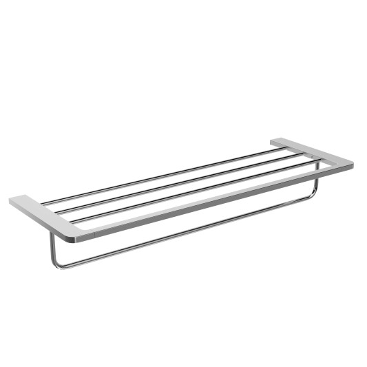 Toallero doble con repisa de baño cromo Nova de Medimex CAN007-05