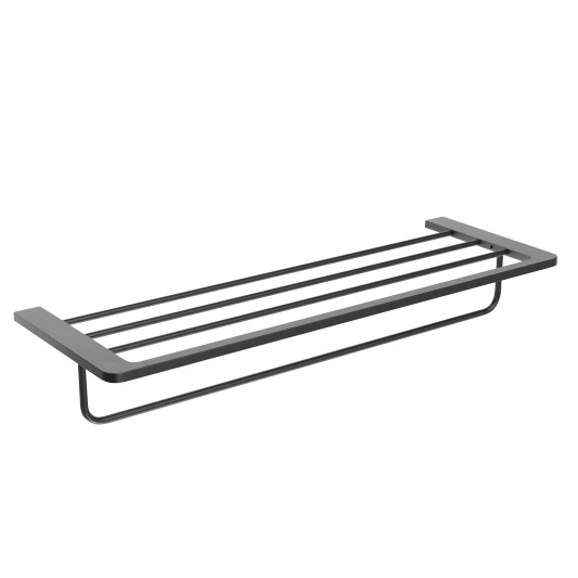 Toallero doble con repisa de baño black gun metal Nova de Medimex CAN007-05/BGM