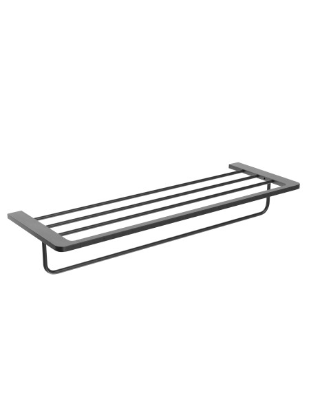 Toallero doble con repisa de baño black gun metal Nova de Medimex CAN007-05/BGM