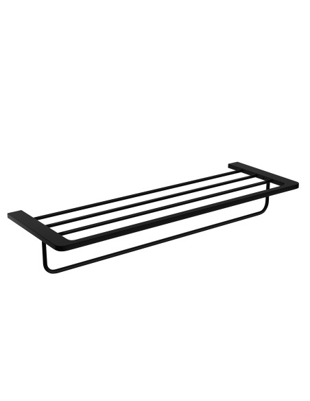Toallero doble con repisa de baño negro mate Nova de Medimex CAN007-05/NG