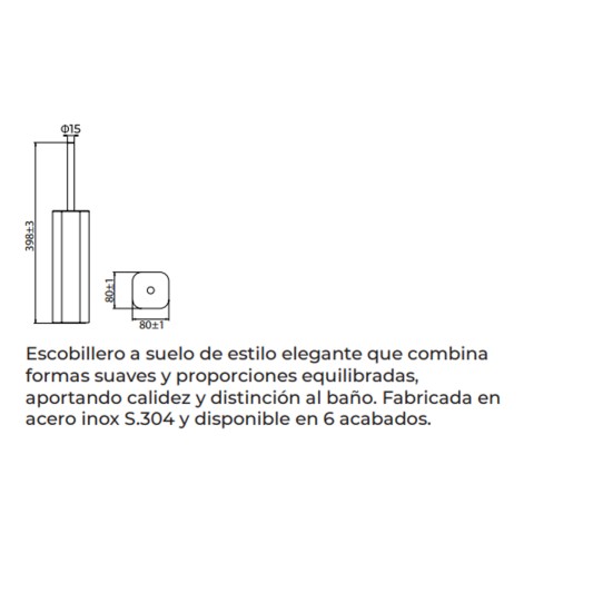 Escobillero de suelo cromo Nova de Medimex CAN007-06 2