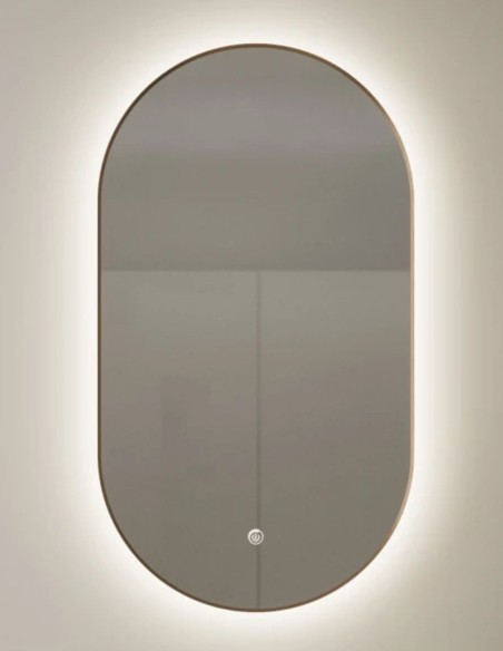 Espejo LED ovalado Haru de Manillons Torrent 50x90 cm con marco