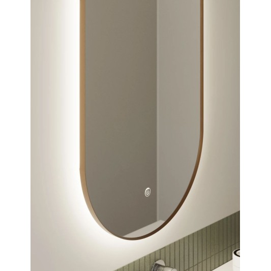 Espejo LED ovalado Haru de Manillons Torrent 50x90 cm con marco 2