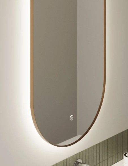 Espejo LED ovalado Haru de Manillons Torrent 50x90 cm con marco