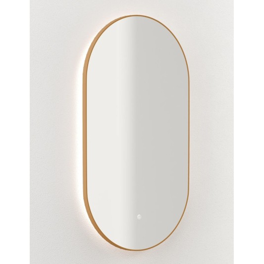 Espejo LED ovalado Haru de Manillons Torrent 50x90 cm con marco