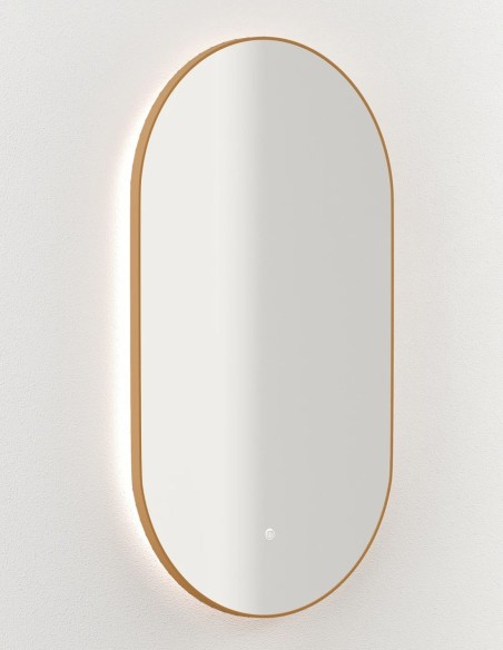 Espejo LED ovalado Haru de Manillons Torrent 50x90 cm con marco