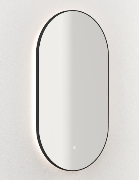 Espejo LED ovalado Haru de Manillons Torrent 50x90 cm con marco