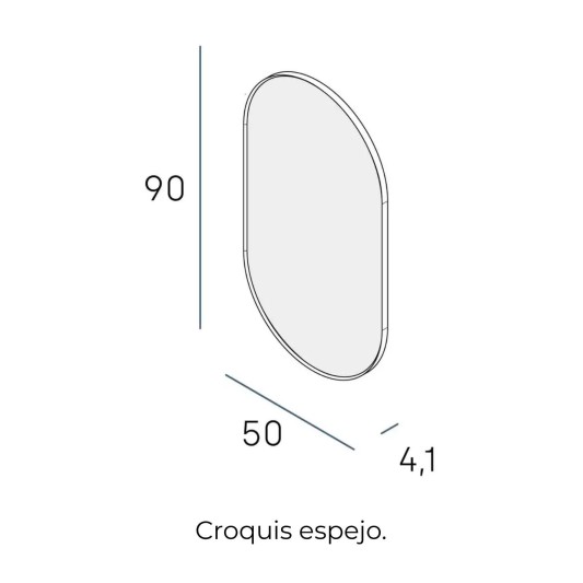 Espejo LED ovalado Haru de Manillons Torrent 50x90 cm con marco