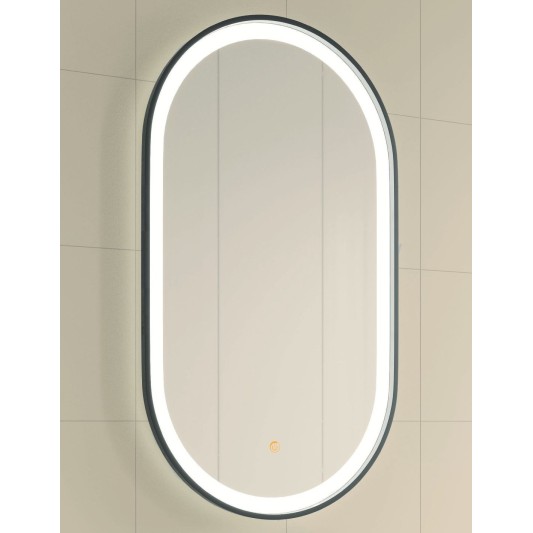 Espejo LED ovalado Dante de Manillons Torrent 50x90 cm con marco
