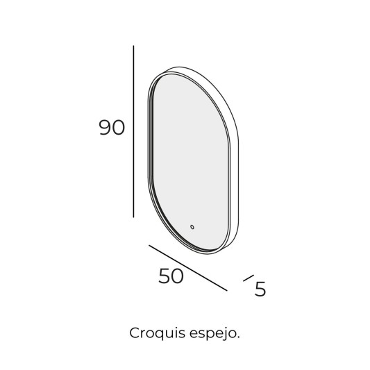Espejo LED ovalado Swing de Manillons Torrent 50x90 cm con marco