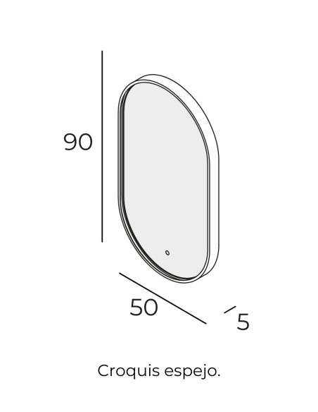Espejo LED ovalado Swing de Manillons Torrent 50x90 cm con marco