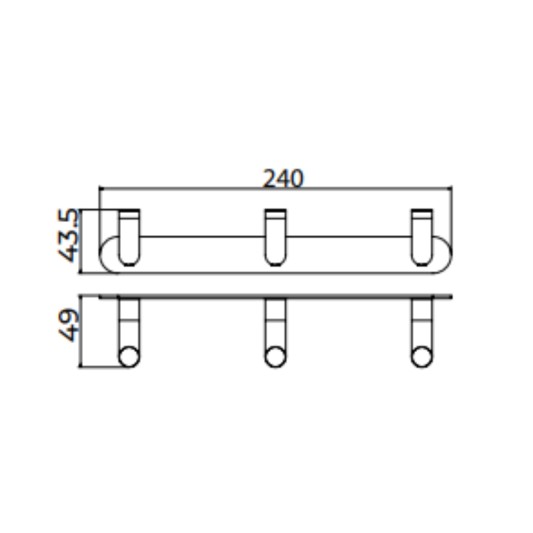 Percha triple de baño níquel cepillado Pure de Medimex CAP005-02/NQ 2
