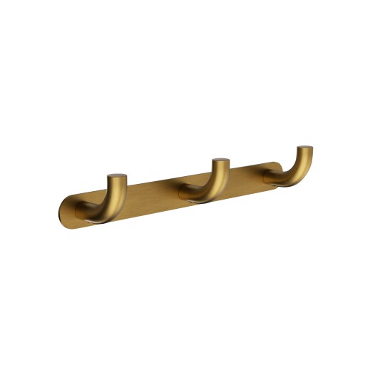 Percha triple de baño oro cepillado Pure de Medimex CAP005-02/OC