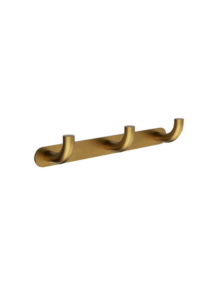 Percha triple de baño oro cepillado Pure de Medimex CAP005-02/OC