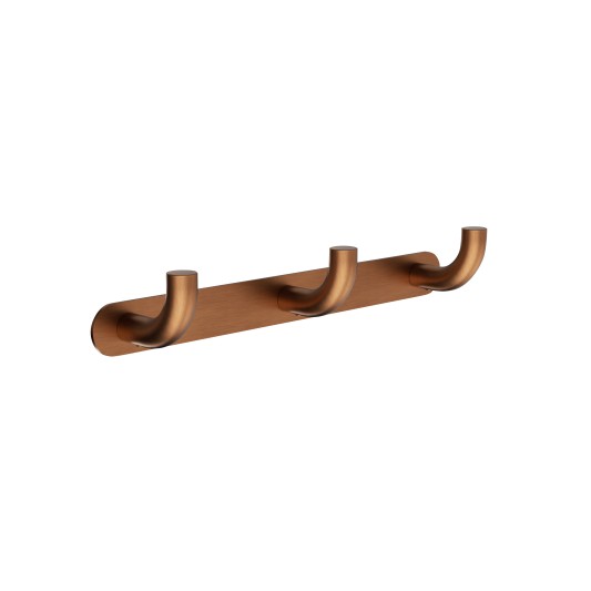 Percha triple de baño oro rosa cepillado Pure de Medimex CAP005-02/ORC