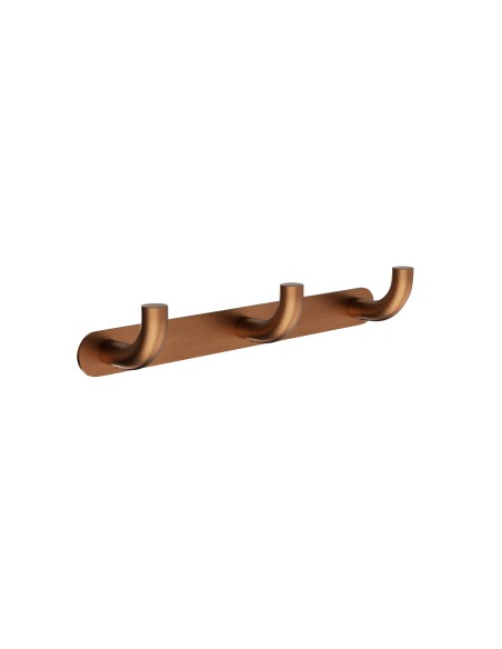 Percha triple de baño oro rosa cepillado Pure de Medimex CAP005-02/ORC