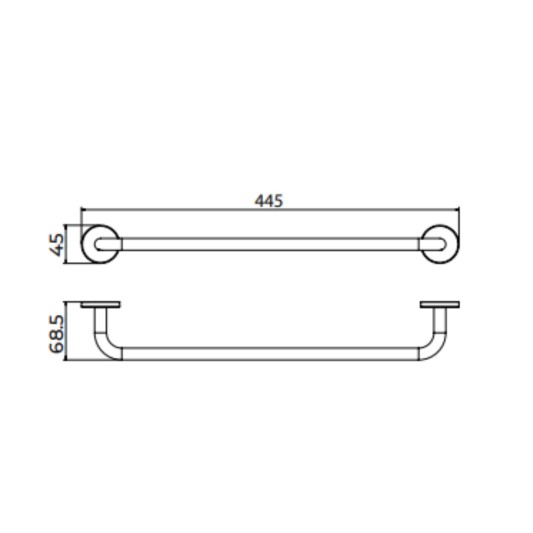 Toallero de baño de 40 cm níquel cepillado Pure de Medimex CAP005-03/NQ 2