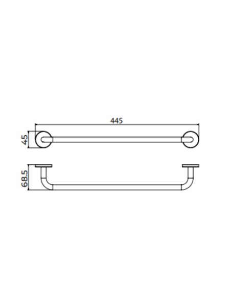 Ficha técnica y medidas - Toallero de baño de 40 cm oro rosa cepillado Pure de Medimex CAP005-03/ORC