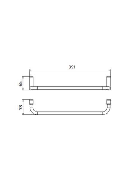 Ficha técnica y medidas - Toallero interior para mueble de baño black gun metal Pure de Medimex CAP005-10/BGM
