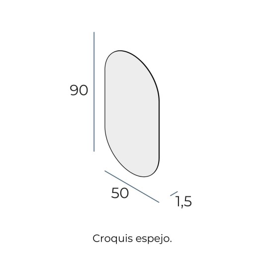 Espejo ovalado Luk de Manillons Torrent 50x90 cm sin luz 2