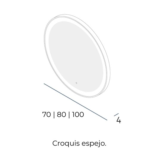 Espejo LED redondo Iris de Manillons Torrent 70-80-100 cm