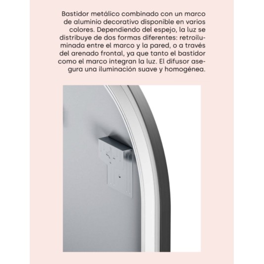 Espejo LED redondo Sun de Manillons Torrent 80-100 cm