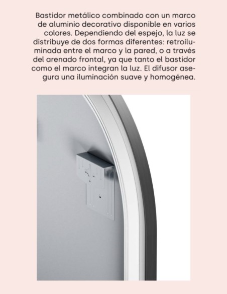 Espejo LED redondo Sun de Manillons Torrent 80-100 cm