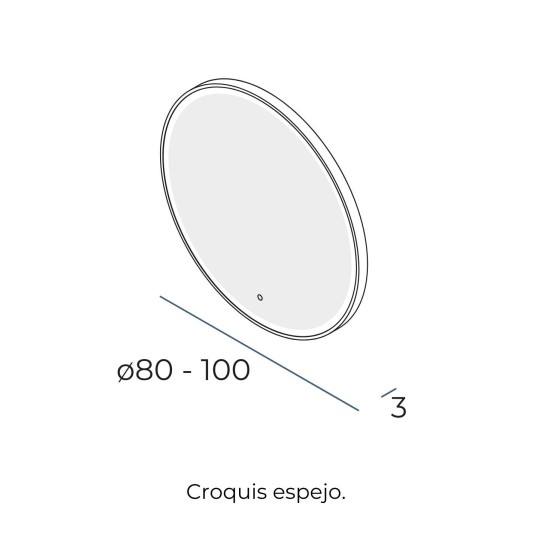 Espejo LED redondo Sun de Manillons Torrent 80-100 cm