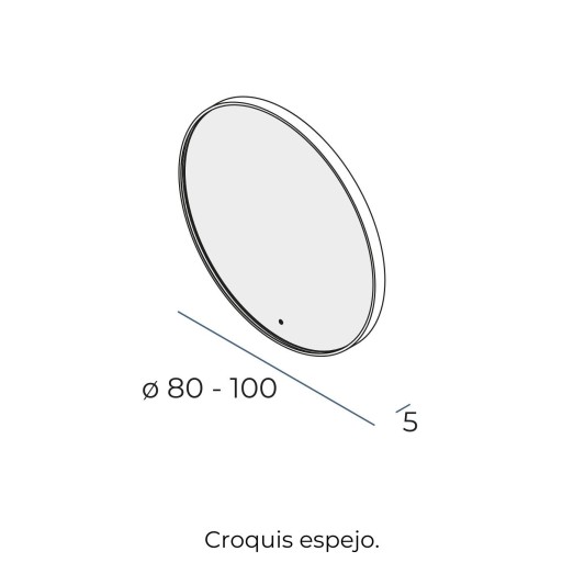 Espejo LED redondo Bolero de Manillons Torrent 80-100 cm