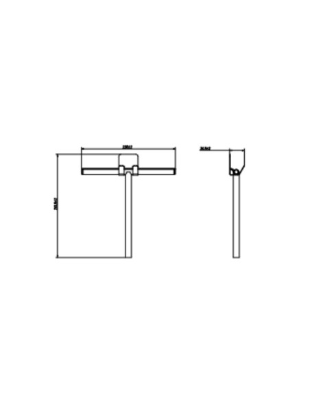 Ficha técnica y medidas - Limpia mamparas de acero inoxidable negro mate de Medimex LMP001/NG