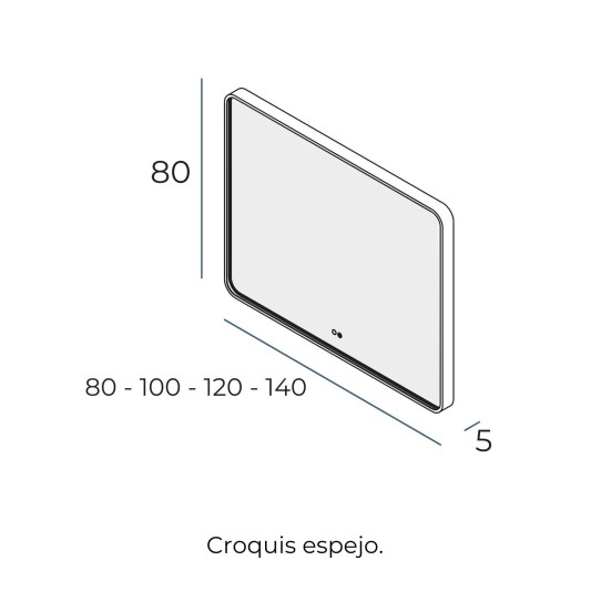 Espejo LED Tango de Manillons Torrent 80-140 cm con reloj
