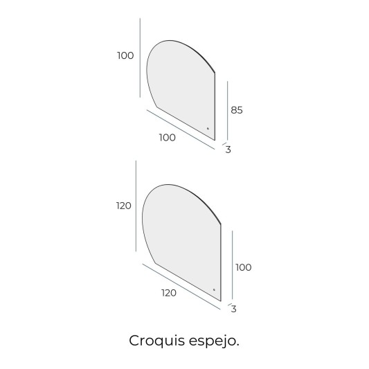 Espejo LED de esquina Hula de Manillons Torrent 100-120 cm 2