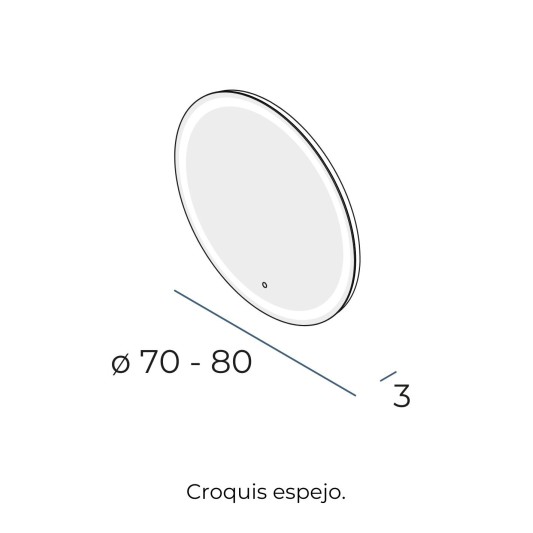Espejo LED Redondo de Manillons Torrent 70-80 cm