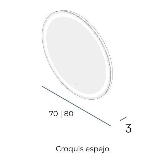 Espejo LED redondo Llum de Manillons Torrent 70-80 cm