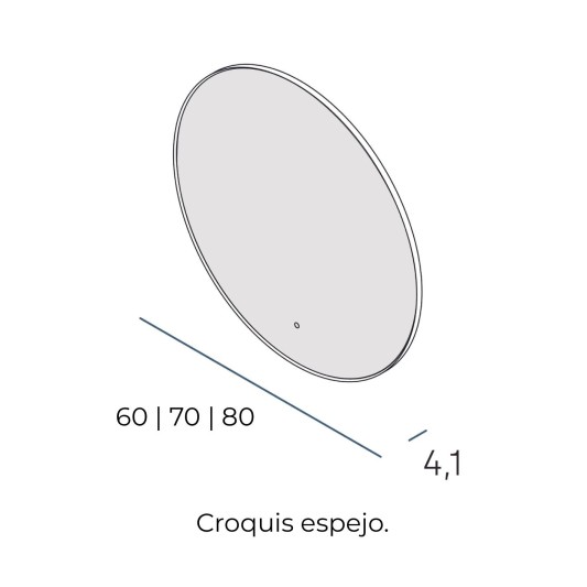 Espejo LED redondo Cos de Manillons Torrent 60-80-100 cm