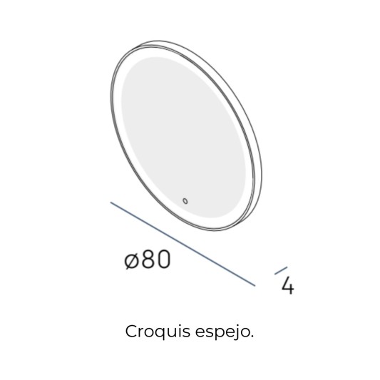 Espejo LED redondo Circular de Manillons Torrent 80 cm