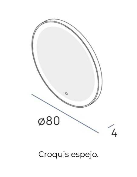 Espejo LED redondo Circular de Manillons Torrent 80 cm