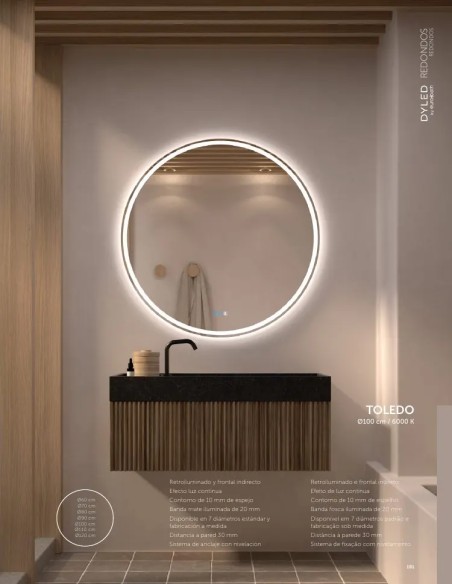 Espejo LED Toledo de Dyled, Standard y Standard Pro