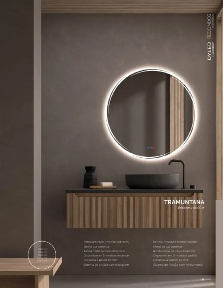 Espejo LED Tramuntana de Dyled, Standard y Standard Pro