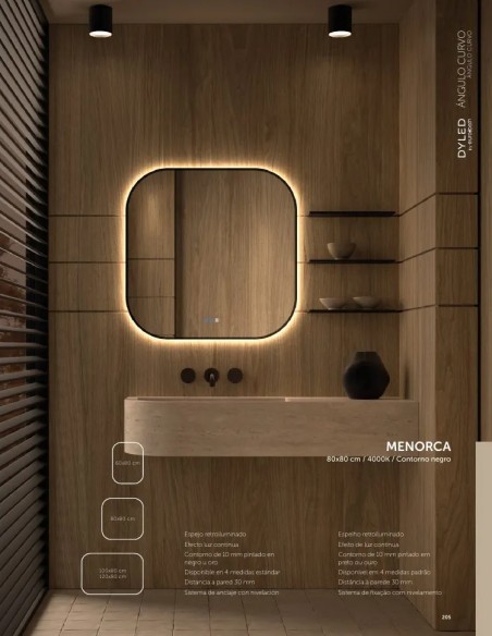 Espejo LED Menorca de Dyled, Standard y Standard Pro