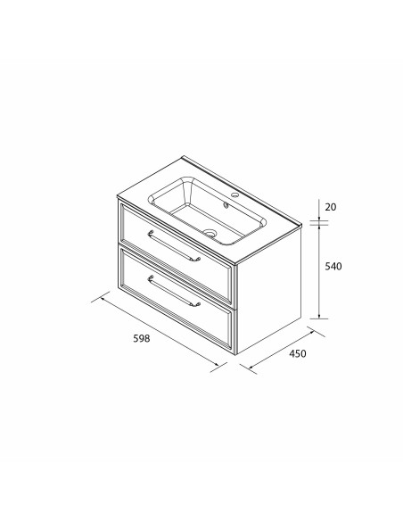 SALGAR RUNA Mueble de baño suspendido con lavabo Constanza 60-70-80-100 4 colores