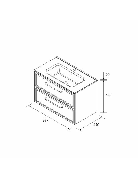 SALGAR RUNA Mueble de baño suspendido con lavabo Constanza 60-70-80-100 4 colores