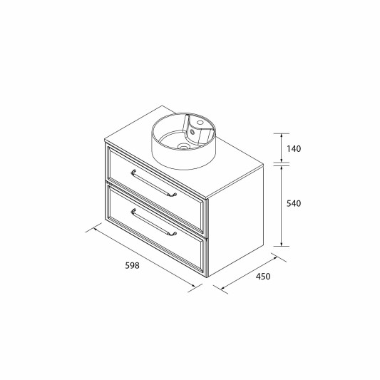 SALGAR RUNA Mueble de baño suspendido con lavabo Lisboa 60-70-80-100 4 colores