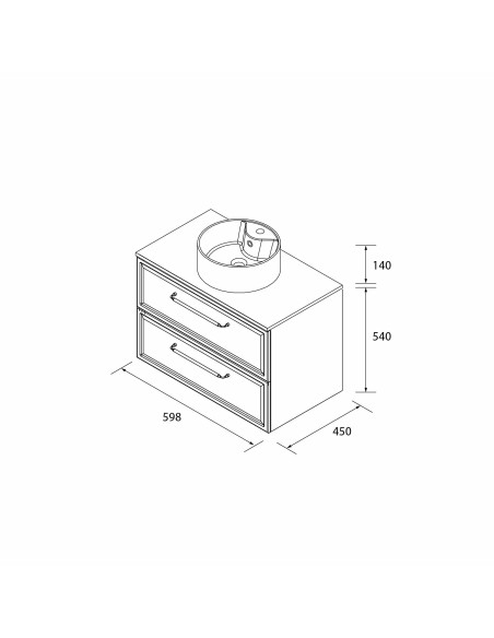 SALGAR RUNA Mueble de baño suspendido con lavabo Lisboa 60-70-80-100 4 colores